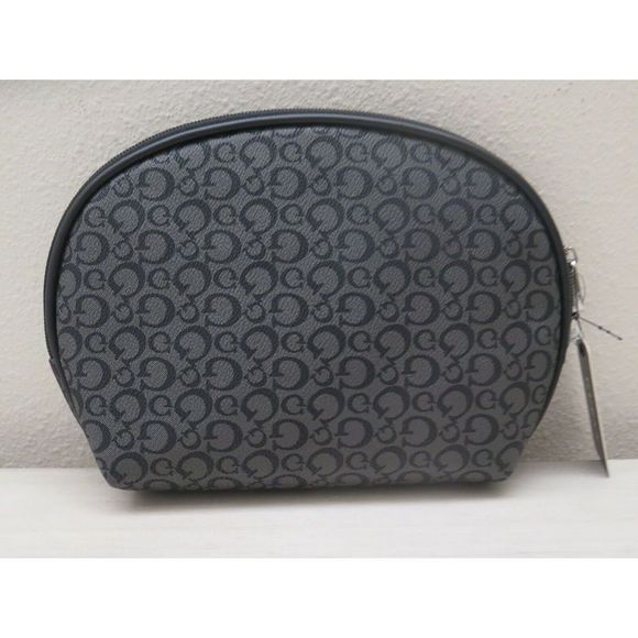 Guess T7960964 Coal Signature Print Rhodes Travel Cosmetic Make-Up Pouch Bag - Picture 2 of 9